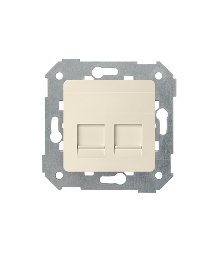 Pokrywa gniazd teleinformatycznych na Keystone płaska podwójna beżowy 82006-31