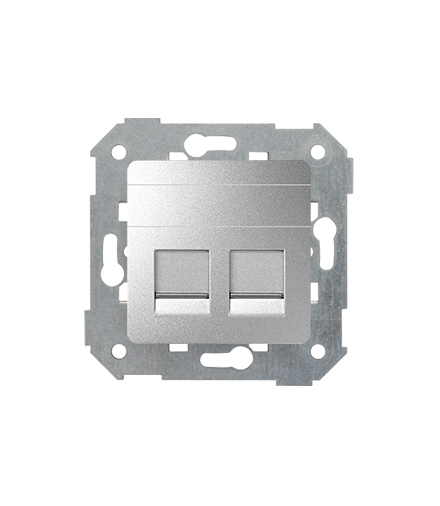 Pokrywa gniazd teleinformatycznych na Keystone płaska podwójna aluminium 82006-93