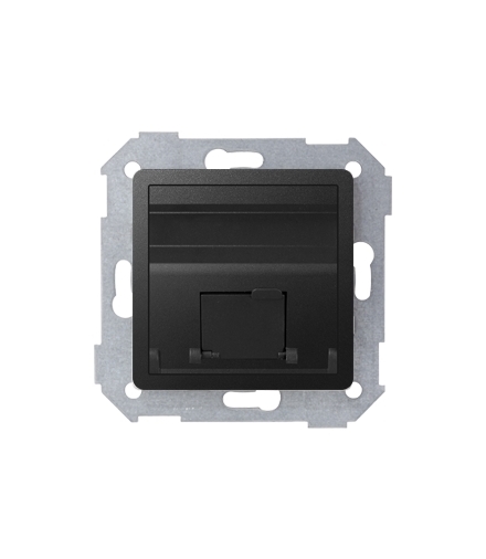 Pokrywa gniazd teleinformatycznych na Keystone skośna pojedyncza grafit 82578-38