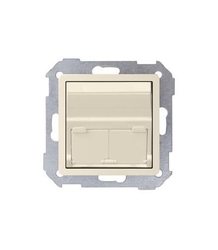 Pokrywa gniazd teleinformatycznych na Keystone skośna pojedyncza lub podwójna beżowy 82579-31