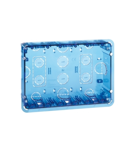 Puszka podtynkowa SIMON 500 3×S500 6×K45 niebieski transparentny 51020103-039