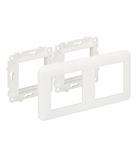 Suport z ramką K45 2×K45 czysta biel KR445/9