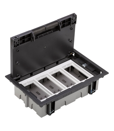 Puszka podłogowa SF prostokątna 8×K45 4×CIMA 70mm÷105mm szary grafit SF470/14