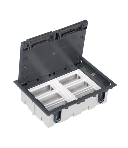 Puszka podłogowa SF prostokątna 12×K45 6×CIMA 93mm÷128mm szary SF610/1