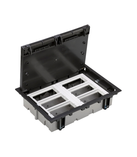 Puszka podłogowa SF prostokątna 12×K45 6×S500 70mm÷105mm szary grafit 52050006-038