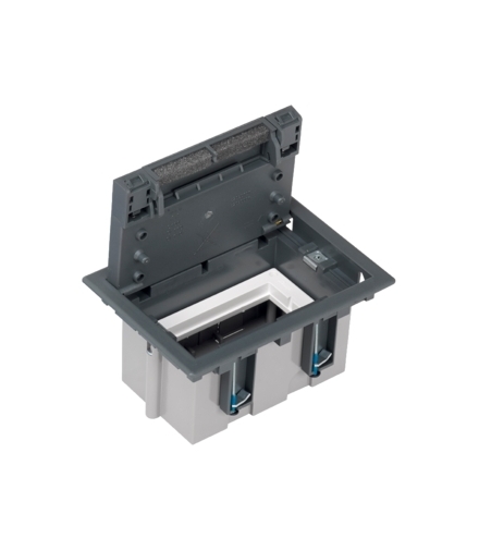 Puszka podłogowa SF prostokątna 2×K45 1×S500 93mm÷128mm szary 52050101-035