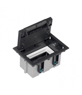 Puszka podłogowa SF prostokątna 2×K45 1×S500 93mm÷128mm szary grafit 52050101-038