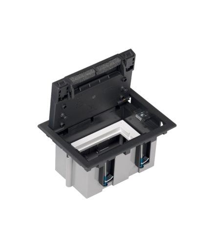 Puszka podłogowa SF prostokątna 2×K45 1×S500 93mm÷128mm szary grafit 52050101-038