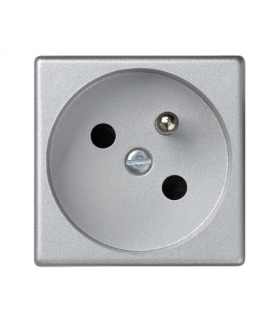 Gniazdo wtyczkowe pojedyncze K45 z bolcem uziemiającym 16A 250V zaciski śrubowe 45×45mm aluminium K02/8