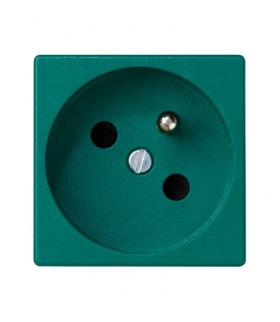 Gniazdo wtyczkowe pojedyncze K45 z bolcem uziemiającym 16A 250V szybkozłącza 45×45mm zielony K22/27