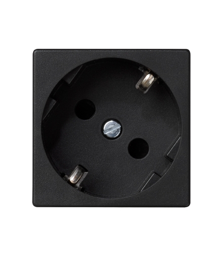 Gniazdo wtyczkowe pojedyncze K45 SCHUKO 16A 250V zaciski śrubowe 45×45mm szary grafit K01/14