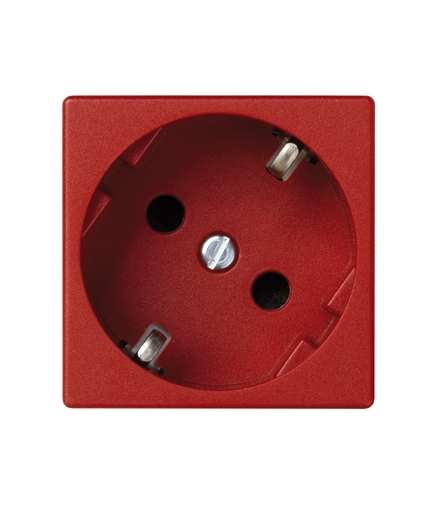 Gniazdo wtyczkowe pojedyncze K45 SCHUKO 16A 250V zaciski śrubowe 45×45mm czerwony K01/6