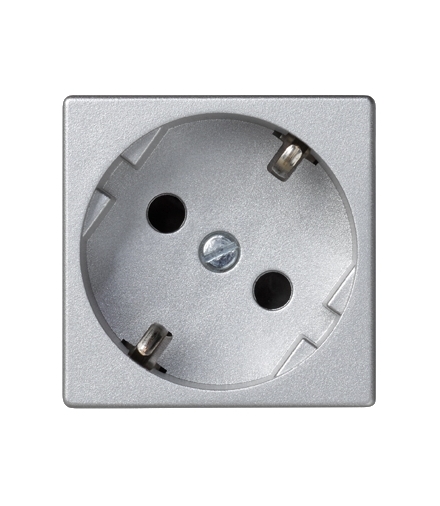 Gniazdo wtyczkowe pojedyncze K45 SCHUKO 16A 250V zaciski śrubowe 45×45mm aluminium K01/8