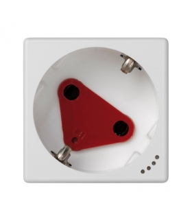 Gniazdo wtyczkowe pojedyncze K45 DATA SCHUKO z sygnalizacją napięcia 16A 250V zaciski śrubowe 45×45mm czysta biel KLS01/9