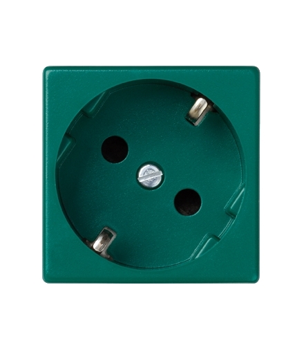 Gniazdo wtyczkowe pojedyncze K45 SCHUKO 16A 250V szybkozłącza 45×45mm zielony K11/27