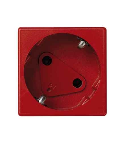 Gniazdo wtyczkowe pojedyncze K45 DATA SCHUKO 16A 250V szybkozłącza 45×45mm czerwony KS11/6