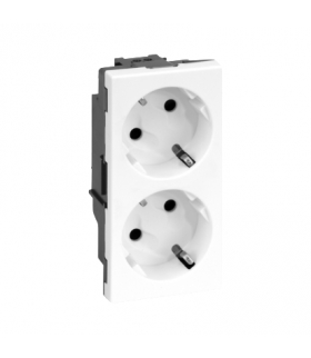 Gniazdo podwójne SIMON 500 SCHUKO 16A 250V szybkozłącza/nożowe 100×50mm czysta biel 50000432-030