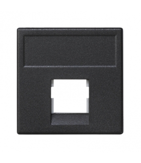 Plakietka teleinformatyczna K45 keystone pojedyncza bez osłon płaska uniwersalna 45×45mm szary grafit K076/14