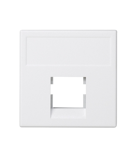 Plakietka teleinformatyczna K45 keystone pojedyncza bez osłon płaska uniwersalna 45×45mm czysta biel K076/9