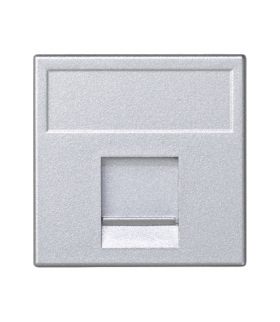 Plakietka teleinformatyczna K45 keystone pojedyncza płaska uniwersalna z osłoną 45×45mm aluminium K76/8