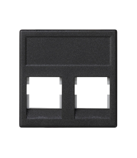 Plakietka teleinformatyczna K45 3M Volition OCK podwójna bez osłon płaska 45×45mm szary grafit KB045/14