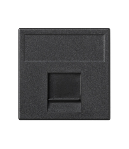 Plakietka teleinformatyczna K45 PANDUIT pojedyncza płaska z osłoną 45×45mm szary grafit K69/14