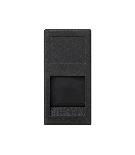Plakietka teleinformatyczna K45 PANDUIT pojedyncza płaska z osłoną 45×22,5mm szary grafit KA69/14