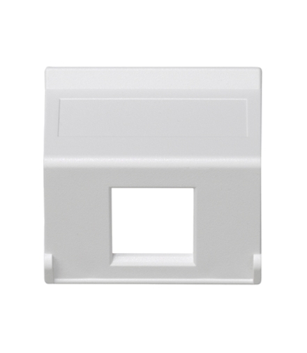 Plakietka teleinformatyczna K45 do adapterów MD pojedyncza bez osłon skośna 45×45mm czysta biel K080/9