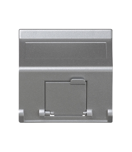 Plakietka teleinformatyczna K45 do adapterów MD pojedyncza skośna z osłonami 45×45mm aluminium K80/8