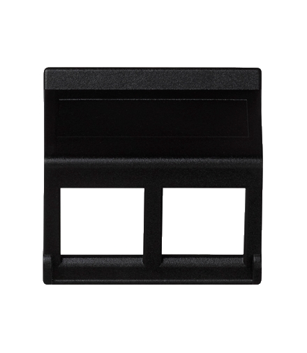 Plakietka teleinformatyczna K45 do adapterów MD podwójna bez osłon skośna 45×45mm szary grafit KB080/14