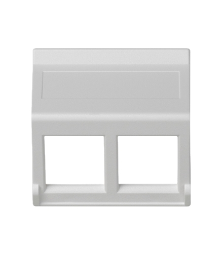 Plakietka teleinformatyczna K45 do adapterów MD podwójna bez osłon skośna 45×45mm czysta biel KB080/9