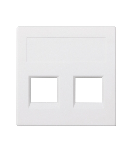 Plakietka teleinformatyczna SIMON 500 keystone podwójna bez osłon płaska uniwersalna 50×50mm czysta biel 50000189-030