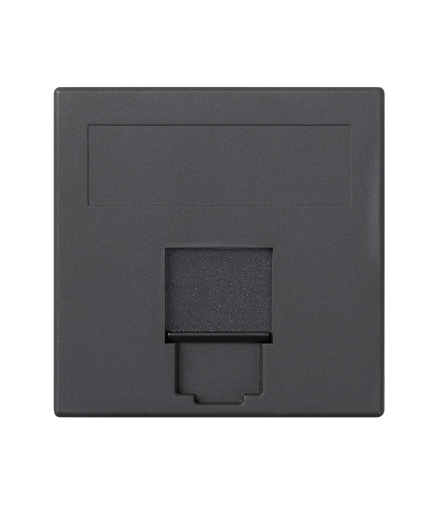 Plakietka teleinformatyczna SIMON 500 BELGENCDT pojedyncza płaska z osłoną 50×50mm szary grafit 50013085-038