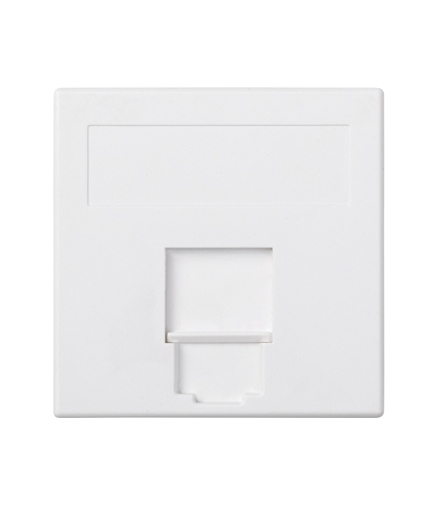 Plakietka teleinformatyczna SIMON 500 KRONE HK pojedyncza płaska z osłoną 50×50mm czysta biel 50017085-030