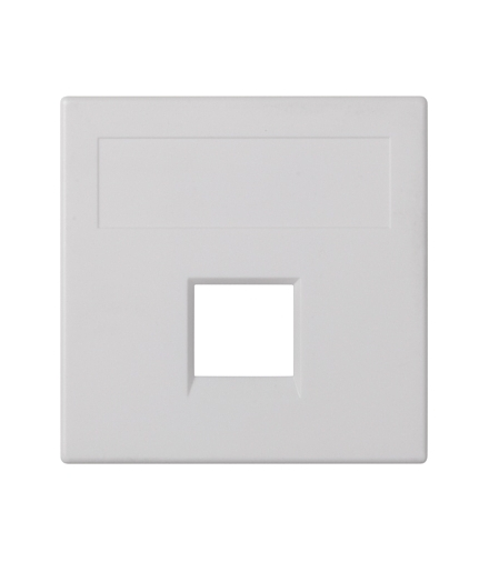 Plakietka teleinformatyczna SIMON 500 NEXANS pojedyncza bez osłon płaska 50×50mm czysta biel 50018185-030