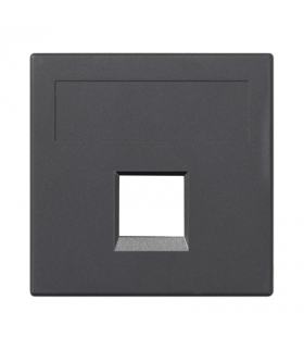 Plakietka teleinformatyczna SIMON 500 PANDUIT pojedyncza bez osłon płaska 50×50mm szary grafit 50019185-038
