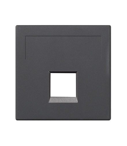 Plakietka teleinformatyczna SIMON 500 R&M pojedyncza bez osłon płaska 50×50mm szary grafit 50020185-038