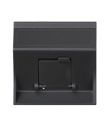 Plakietka teleinformatyczna SIMON 500 do adapterów MD pojedyncza skośna z osłoną 50×50mm szary grafit 50000081-038