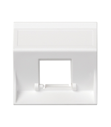 Plakietka teleinformatyczna SIMON 500 do adapterów MD pojedyncza bez osłon skośna 50×50mm czysta biel 50000181-030