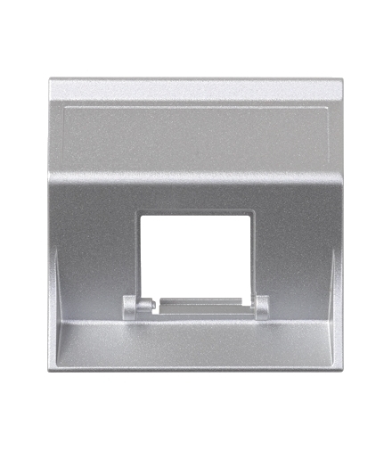 Plakietka teleinformatyczna SIMON 500 do adapterów MD pojedyncza bez osłon skośna 50×50mm aluminium 50000181-033