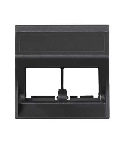 Plakietka teleinformatyczna SIMON 500 do adapterów MD podwójna bez osłon skośna 50×50mm szary grafit 50000186-038