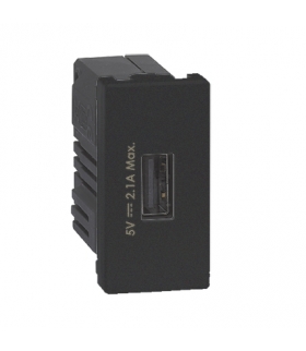 Ładowarka USB K45 USB 2.0 - A 5V DC 2,1A 45×22,5mm grafit K126D/14