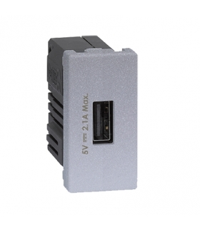 Ładowarka USB K45 USB 2.0 - A 5V DC 2,1A 45×22,5mm aluminium K126D/8