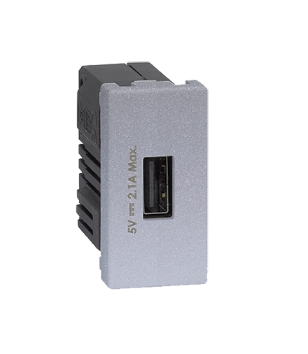 Ładowarka USB K45 USB 2.0 - A 5V DC 2,1A 45×22,5mm aluminium K126D/8