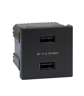 Ładowarka USB K45 USB 2.0 - A 5V DC 2,1A 45×45mm grafit K126E/14