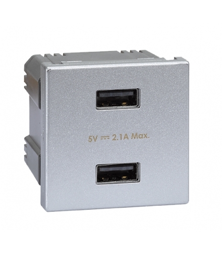 Ładowarka USB K45 USB 2.0 - A 5V DC 2,1A 45×45mm aluminium K126E/8