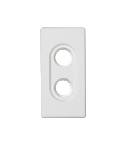 Płytka K45 pusta do złącz 2× RCA (CINCH) 45×22,5mm czysta biel K101/9