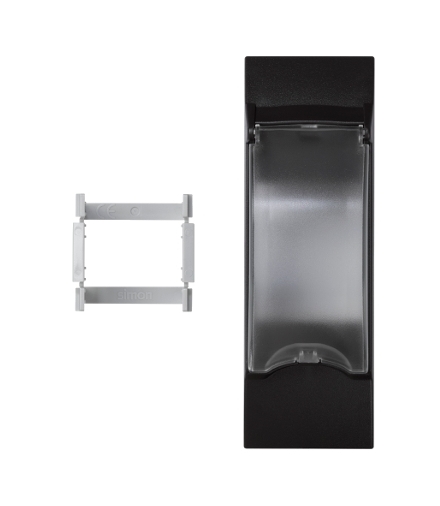 Płytka z pokrywą K45 do OFIBLOK, ALK, CABLOPLUS, CABLOMAX do aparatury 2-polowej 135×45mm szary grafit KF03/14