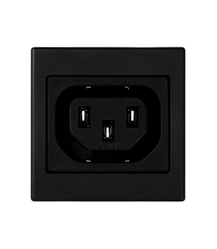 Plakietka przyłączeniowa K45 z gniazdem IEC320 250V żeńskim (C13) 45×45mm szary grafit K306A/14