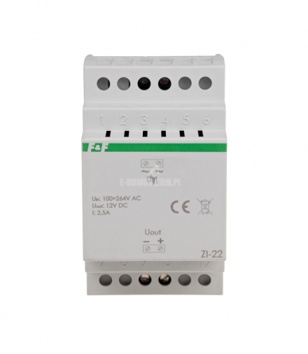 Zasilacz 12V 30W, 2.5A DIN ZI-22
